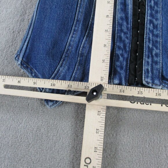 Naked Wardrobe Denim Corset Womens XS Blue Dreams Strapless Lace Up Back Top EUC - Picture 7 of 8